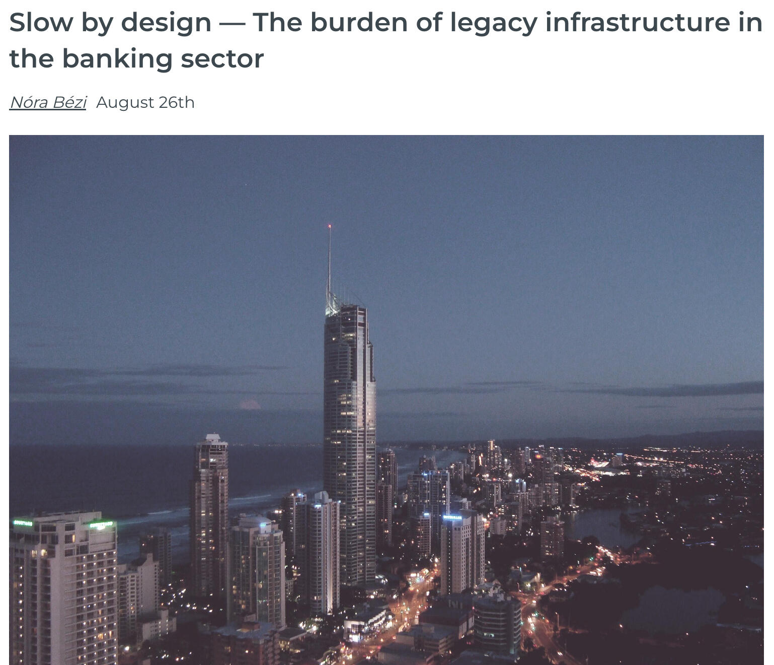 The burden of legacy infrastructure in the banking sector